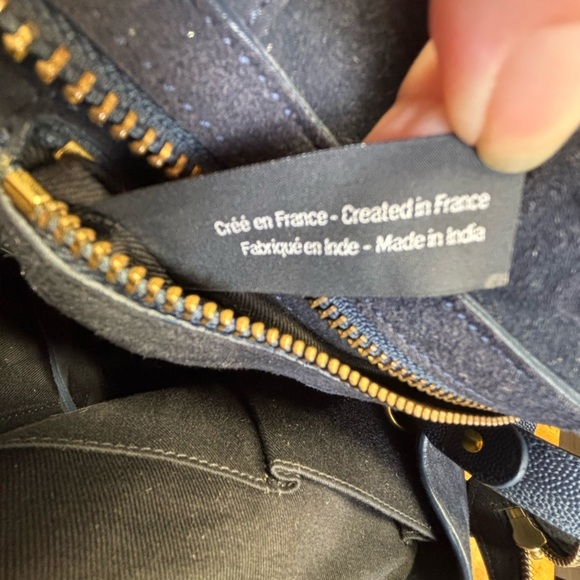 Jerome Dreyfuss Anatole Medium Navy Suede Leather Tie Dye Satchel Crossbody Bag - Picture 16 of 16